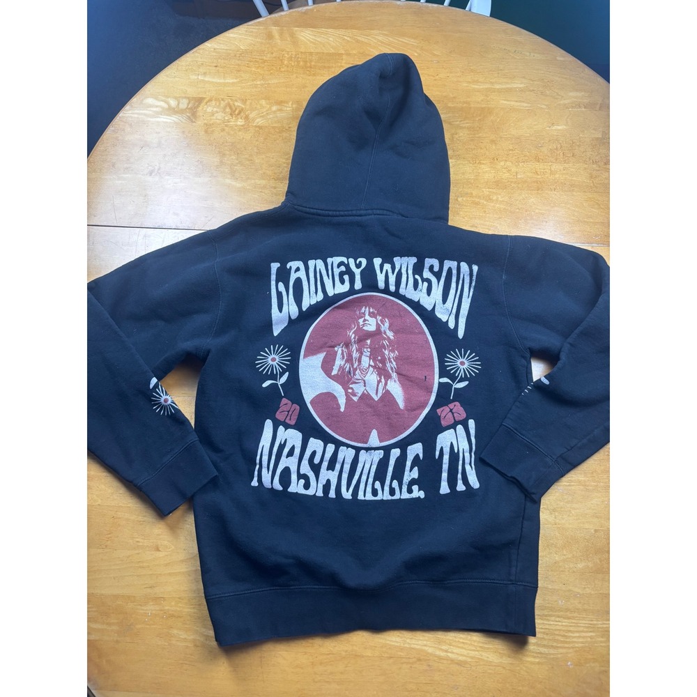 Lainey Wilson Nashville TN Concert Hoodie Black Graphic Pullover Small